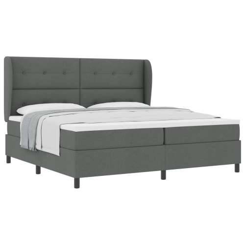Box Spring krevet s madracem u tamno sivoj, 200x200 cm tkanina Cijena