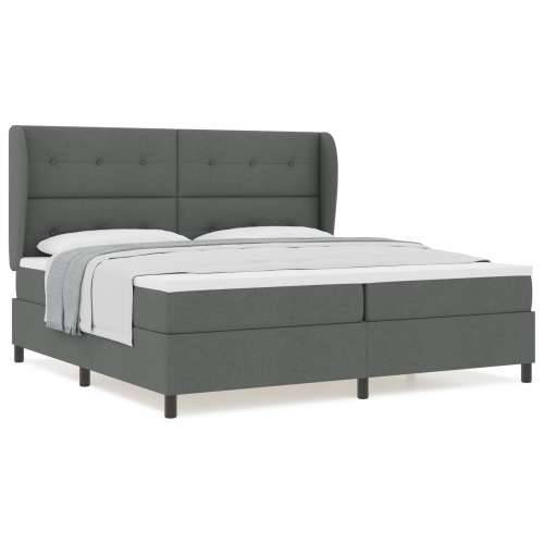Box Spring krevet s madracem u tamno sivoj, 200x200 cm tkanina Cijena