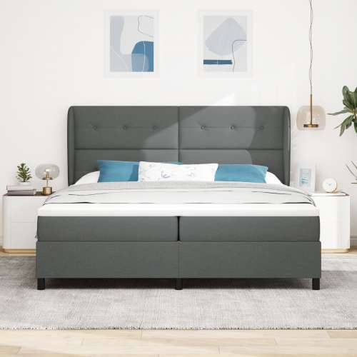 Box Spring krevet s madracem u tamno sivoj, 200x200 cm tkanina Cijena