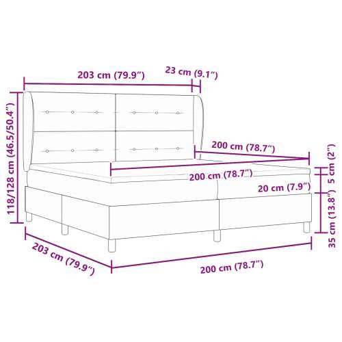 Box Spring krevet s madracem u tamno sivoj, 200x200 cm tkanina Cijena