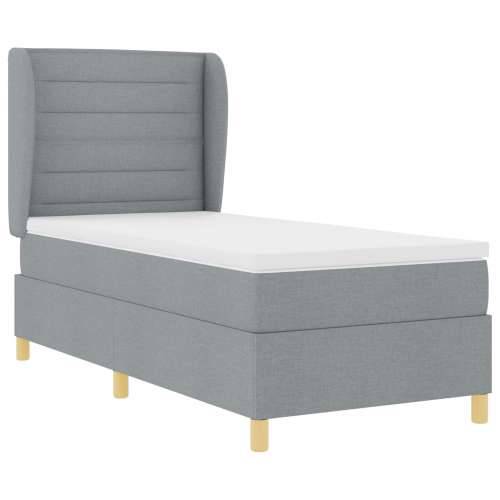 Box Spring Krevet s Madracem u Svjetlosivoj, 100x200 cm Tkanina Cijena