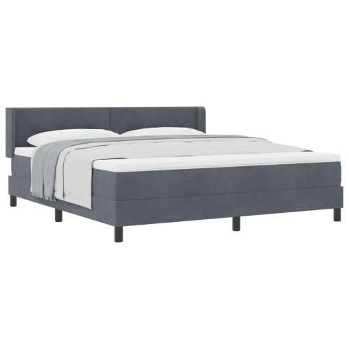 Box Spring Krevet s Madracem Tamno Siva 180x200 cm Baršun Cijena