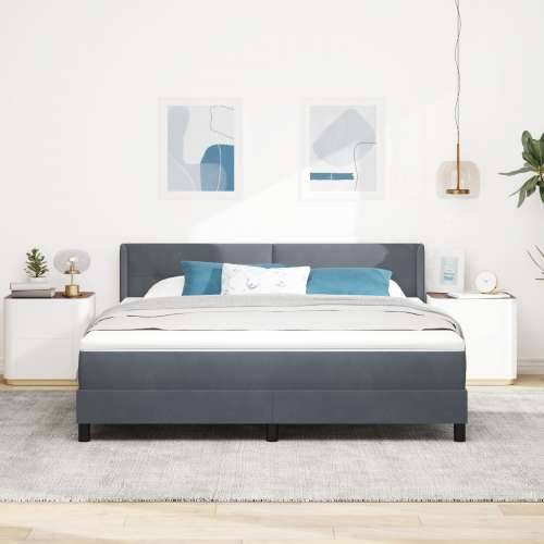 Box Spring Krevet s Madracem Tamno Siva 180x200 cm Baršun Cijena