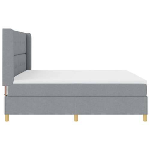 Box Spring Krevet s Madracem Svjetlosiva 200x200 cm Tkanina Cijena