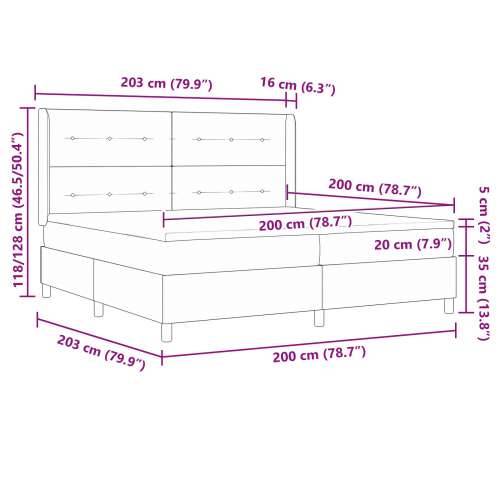 Box Spring Krevet s Madracem Svjetlosiva 200x200 cm Tkanina Cijena