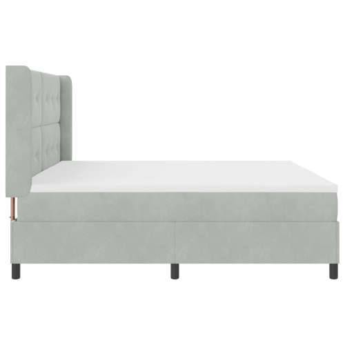 Box Spring Krevet s Madracem Svjetlosiva 200x200 cm Baršun Cijena