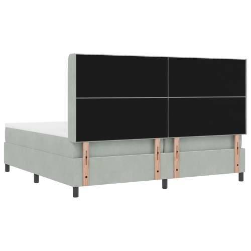 Box Spring Krevet s Madracem Svjetlosiva 200x200 cm Baršun Cijena