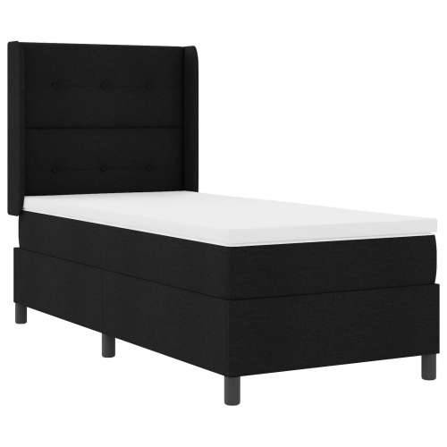 Box Spring Krevet s Madracem & LED Crni 90x200 cm Tkanina Cijena