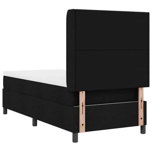 Box Spring Krevet s Madracem & LED Crni 90x200 cm Tkanina Cijena