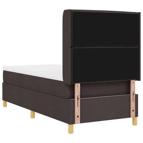 Box Spring Krevet s Madracem & LED Tamno smeđa 90x200 cm Tkanina Cijena