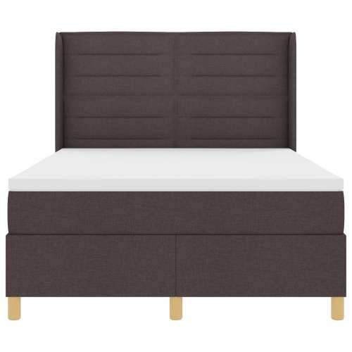 Krevet s Box Spring-om i Madracem & LED Tamnosmeđa 140x200 cm Tkanina Cijena