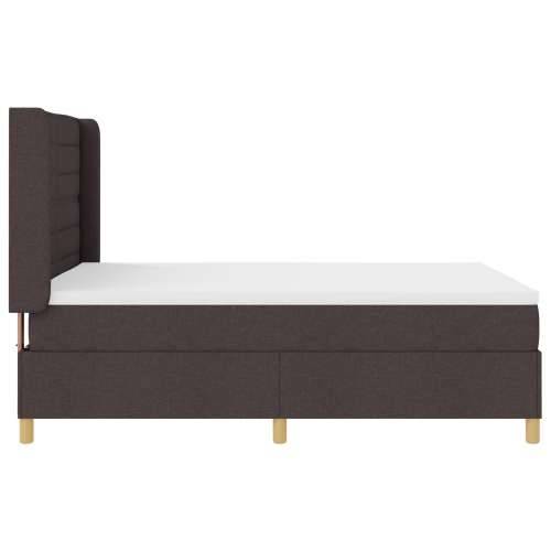 Krevet s Box Spring-om i Madracem & LED Tamnosmeđa 140x200 cm Tkanina Cijena