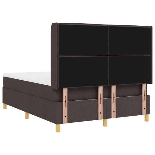 Krevet s Box Spring-om i Madracem & LED Tamnosmeđa 140x200 cm Tkanina Cijena