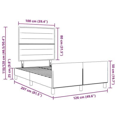 Krevet od tamno sive tkanine 120x200 cm Cijena