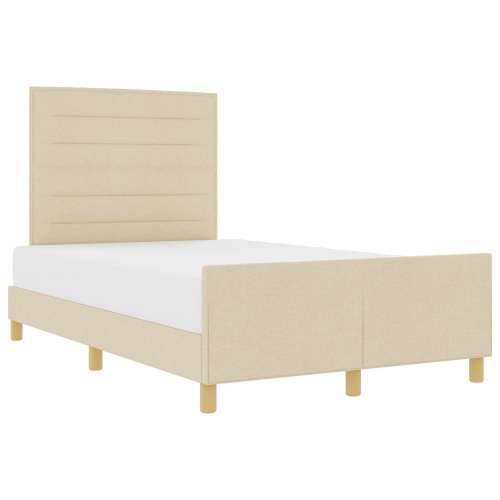 Krevet s okvirom Krem 140x200 cm Tkanina Cijena