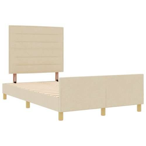 Krevet s okvirom Krem 140x200 cm Tkanina Cijena