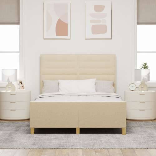 Krevet s okvirom Krem 140x200 cm Tkanina Cijena