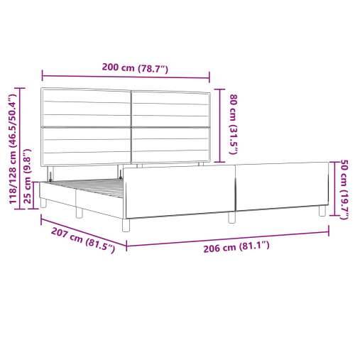 Krevetni Okvir Taupe 200x200 cm Tkanina Cijena