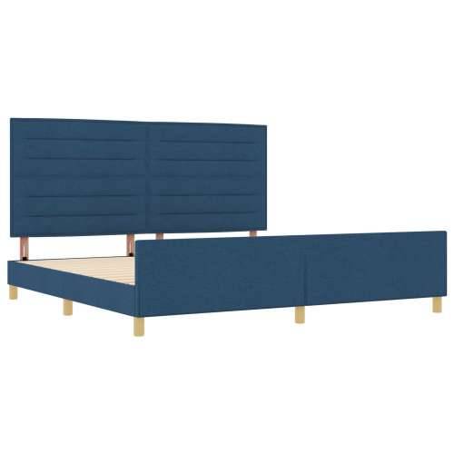 Plavi krevetni okvir 200x200 cm od tkanine Cijena