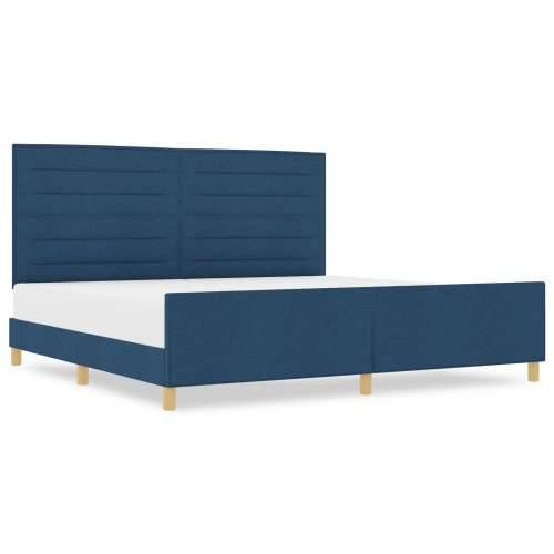 Plavi krevetni okvir 200x200 cm od tkanine Cijena