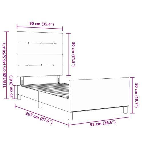 Crevna konstrukcija tamnosmeđa 90x200 cm tkanina Cijena