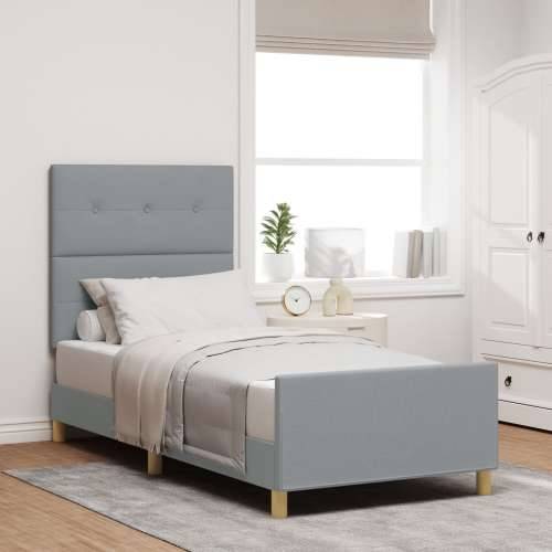 Krevet svjetlosive boje 100x200 cm od tkanine Cijena