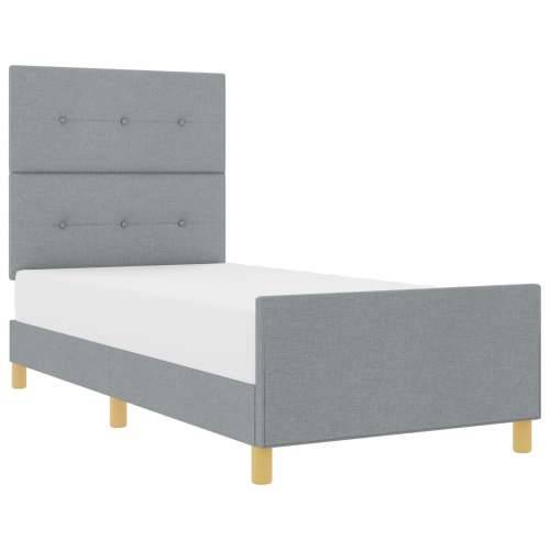 Krevet svjetlosive boje 100x200 cm od tkanine Cijena