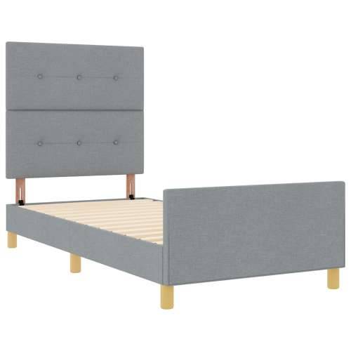 Krevet svjetlosive boje 100x200 cm od tkanine Cijena