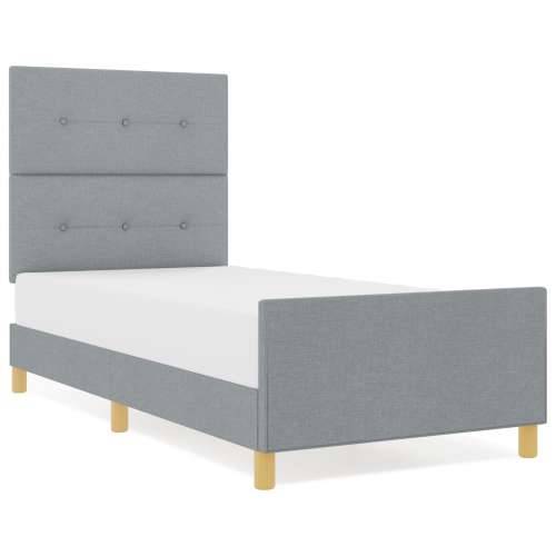 Krevet svjetlosive boje 100x200 cm od tkanine Cijena