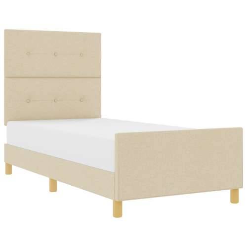 Krevet okvir Krem 100x200 cm Tkanina Cijena