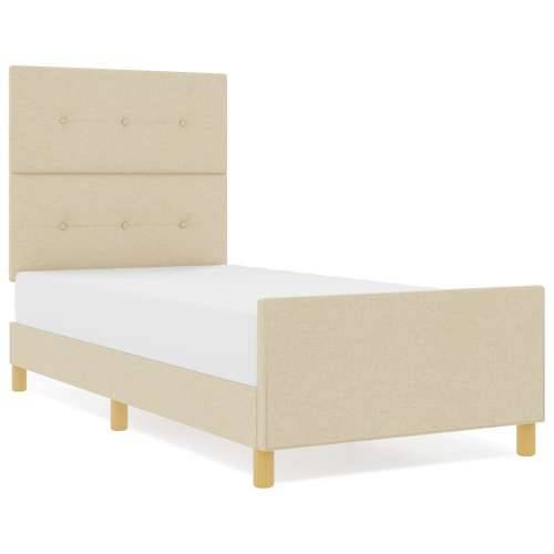 Krevet okvir Krem 100x200 cm Tkanina Cijena