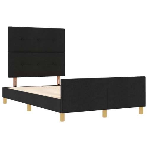 Crni krevet 120x190 cm od tkanine Cijena