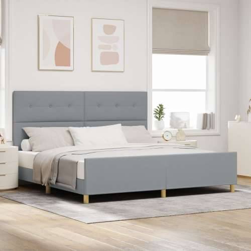 Krevetni okvir Svjetlosiva 200x200 cm Tkanina Cijena