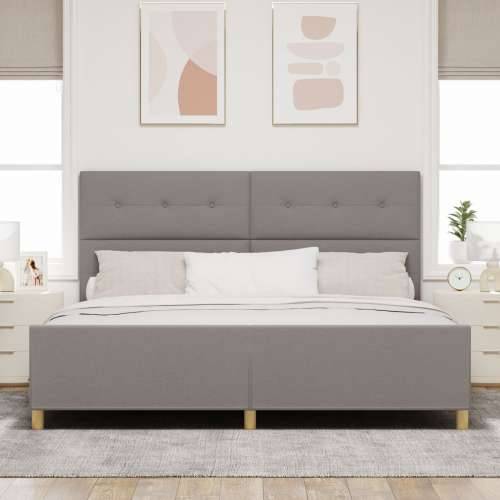 Smeđe-sivi krevet 200x200 cm od tkanine Cijena