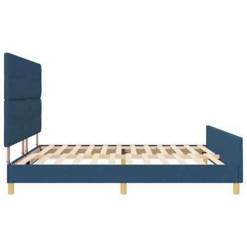 Krevet s plavim okvirom 200x200 cm od tkanine Cijena