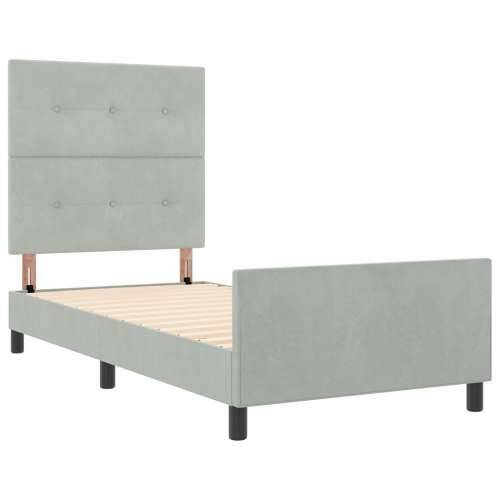 Krevetna Okvir Svjetlosiva 90x200 cm Baršun Cijena