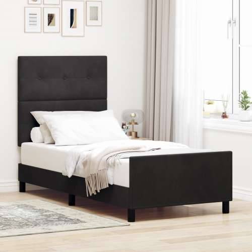 Krevet s okvirom Crni 100x200 cm Baršun Cijena