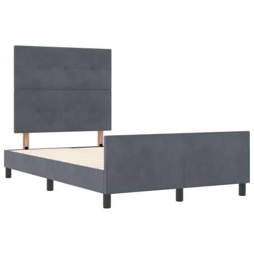 Krevet od tamnosive baršunaste tkanine 120x190 cm Cijena