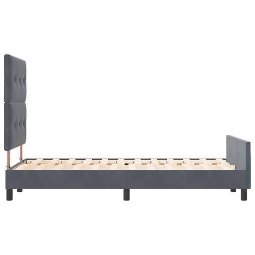 Krevet od tamnosive baršunaste tkanine 120x190 cm Cijena