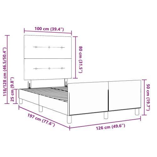 Krevet od tamnosive baršunaste tkanine 120x190 cm Cijena