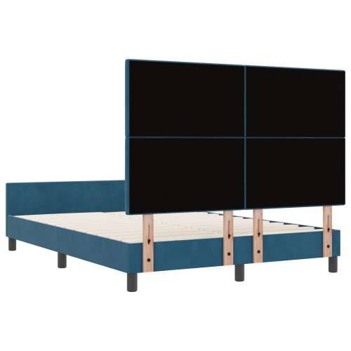 Krevet od tamnoplave baršunaste tkanine 160x200 cm Cijena