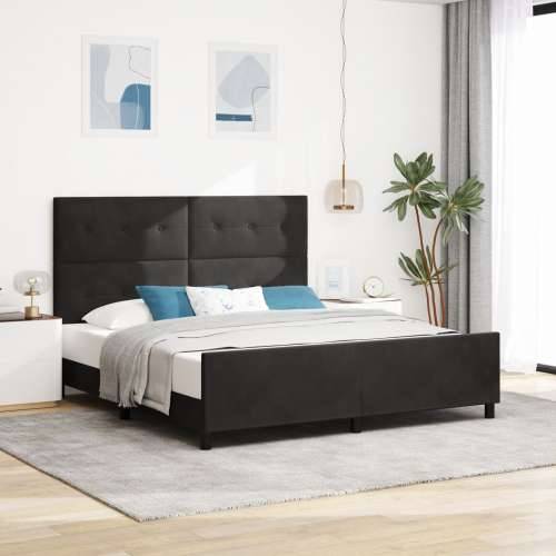 Crni Baršunasti Krevet 180x200 cm Cijena