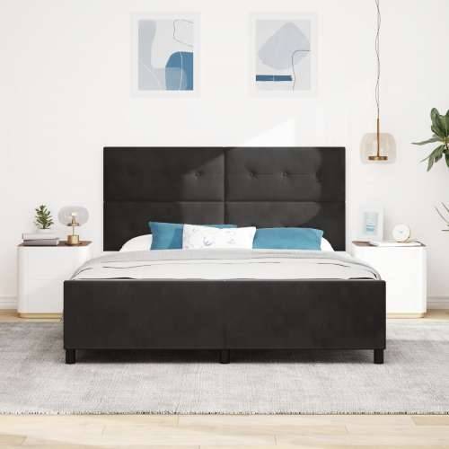 Crni Baršunasti Krevet 180x200 cm Cijena