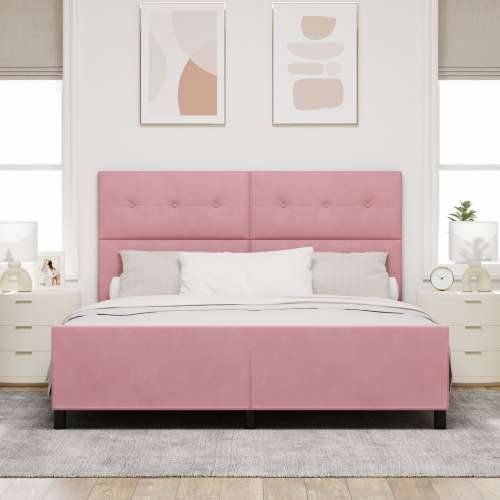 Ružičasti Baršunasti Krevet 180x200 cm Cijena