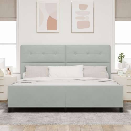 Krevetna Konstrukcija Svjetlosiva 200x200 cm Baršun Cijena
