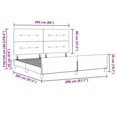 Okvir kreveta Tamno sivi 200x200 cm Baršun Cijena