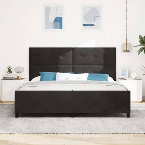 Krevet s okvirom Crni 200x200 cm Baršun Cijena