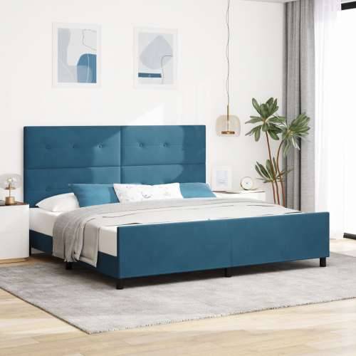 Krevet Okvir Tamnoplavi 200x200 cm Baršun Cijena