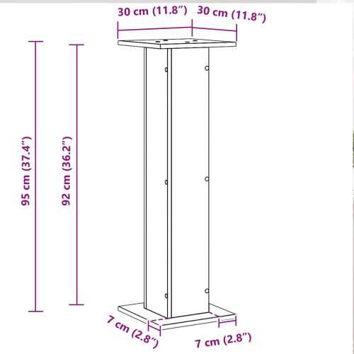 Stalak za biljke 2 kom Crni hrast 30x30x95 cm Konstruirano drvo Cijena
