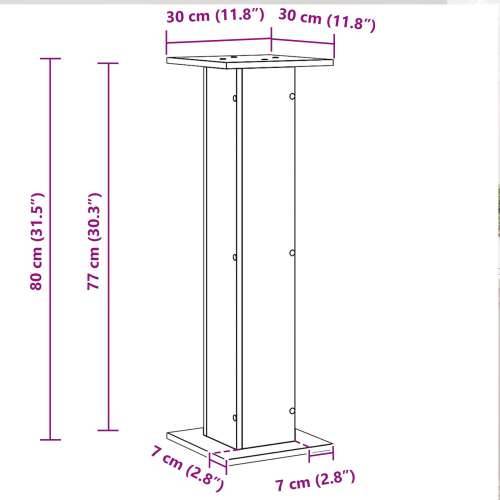 Stalak za biljke 2 kom Crni hrast 30x30x80 cm Konstruirano drvo Cijena